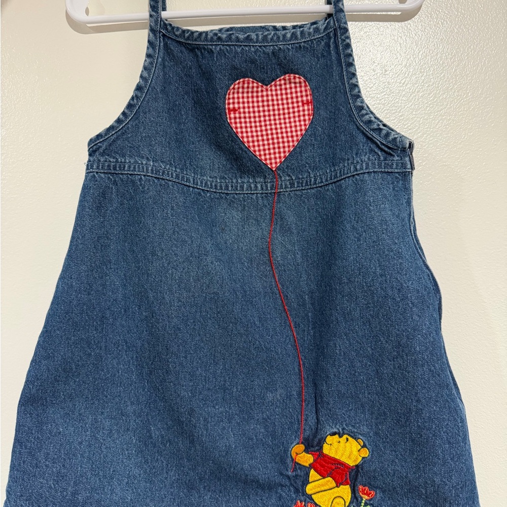 Vintage Disney Denim Dress with Red Heart